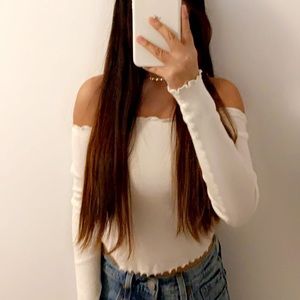 White off the shoulder crop top